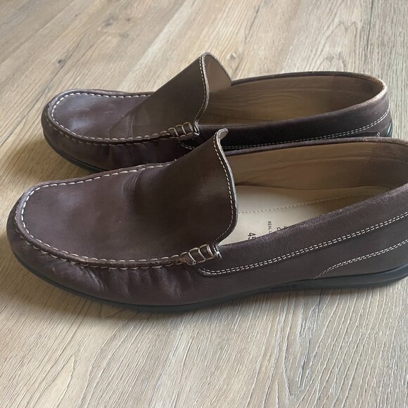 ECCO Shoes Mens 45 / 11 Brown Leather Classic Moc 2.0 Loafer Driving Slip On! - Picture 1 of 9